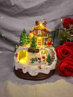 ALDEA NAVIDEÑA GALLETITA JENGIBRE CON LUZ Y MUSICA - comprar online