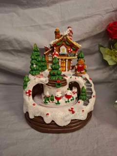 ALDEA NAVIDEÑA GALLETITA JENGIBRE CON LUZ Y MUSICA - tienda online