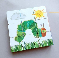 Eric Carle. Una caja con muchos libros y un puzzle en internet