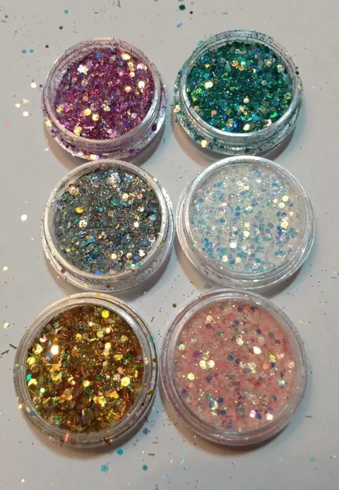Kit com 6 glitter holográficos - #02