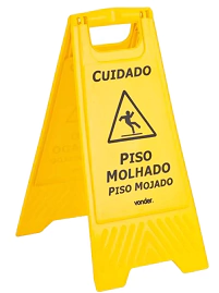 Cavalete Amarelo 30x60cm - Cuidado - Piso Molhado