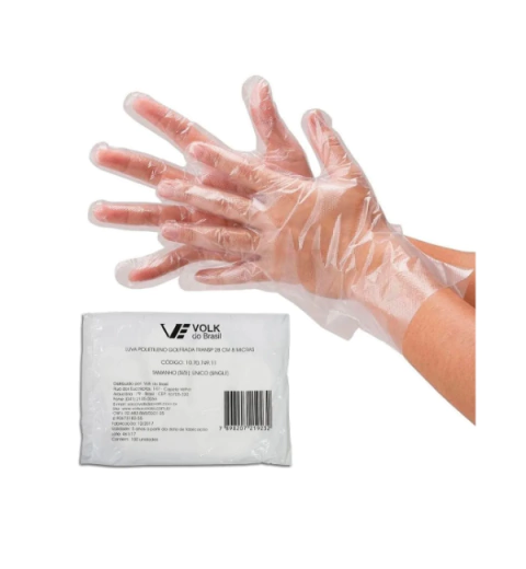 Luva Polietileno Volk Golfrada 26cm CA 37287 - 100un