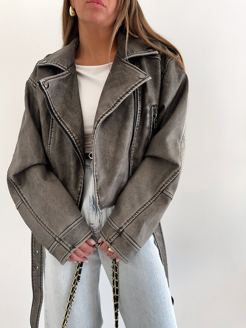 BIKER JACKET - GRIS