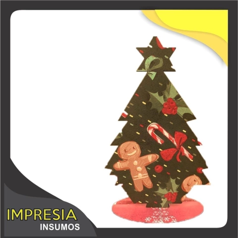 Arbolito de navidad pinito liso con base (madera matte)