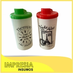 Azucareras / Yerberas plasticas transparentes 500cc (set de 2 unid.)