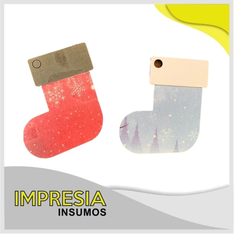 Adorno de navidad botitas (madera matte)