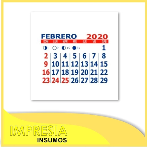 Calendarios mignon 5 x 5 cm (pack de 100 calendarios)