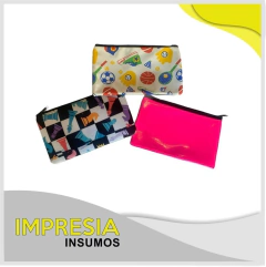 Cartucheras de cordura con dorso y cierres de colores