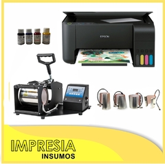 COMBO 11 Estampadora de tazas con 4 bases + Impresora A4 L3210 + Regalos