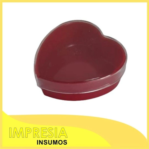 Corazones plasticos con base roja (mediano)