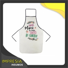 Delantales de cocina para ninos (blancos con bies de color)