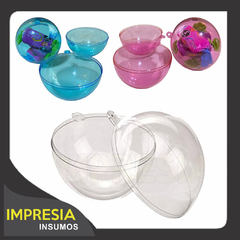 Esferas navidenas encastrables de color N7 (7cm, cristal celeste o rosa)