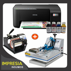 COMBO 05 Dos estamp. (38x38 y tazas rectas) + Impresora A4 L3250 (wifi) + Regalos