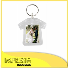 Llaveros acrilicos portafotos camiseta (pack de 25 llaveros)