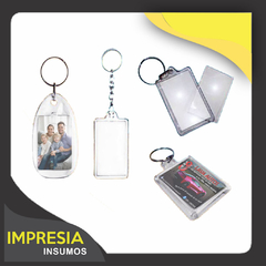 Llaveros acrilicos portafotos rectangulares con aro 5x4 (pack de 25 llaveros)