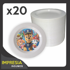 PROMO - 20 platos plasticos grandes (20cm)