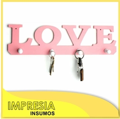 Portallaves de madera (con forma Love)
