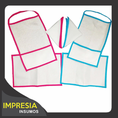 Sets para jardin de tela (con bordes bies de colores)