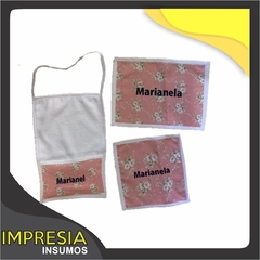 Sets para jardin de tela (con bordes remallados blancos)