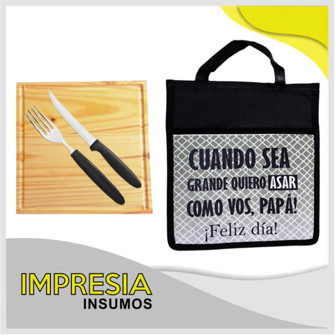PROMO - 3 Sets para asados con tabla y funda rectangular