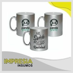 Tazas plasticas rectas plateadas