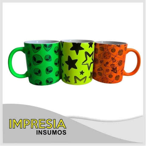 Tazas ceramicas importadas fluo