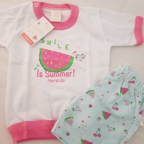 conjunto remera + short naranjo (suc gaona)