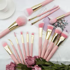 SET 15 BROCHAS PARA OJOS Y ROSTRO PELO SINTETICO BEILI