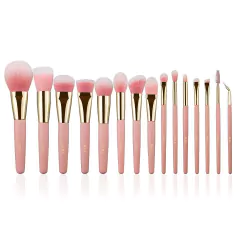 SET 15 BROCHAS PARA OJOS Y ROSTRO PELO SINTETICO BEILI