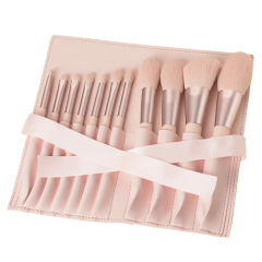 SET 11 BROCHAS Y PINCELES PARA MAQUILLAJE CON ESTUCHE