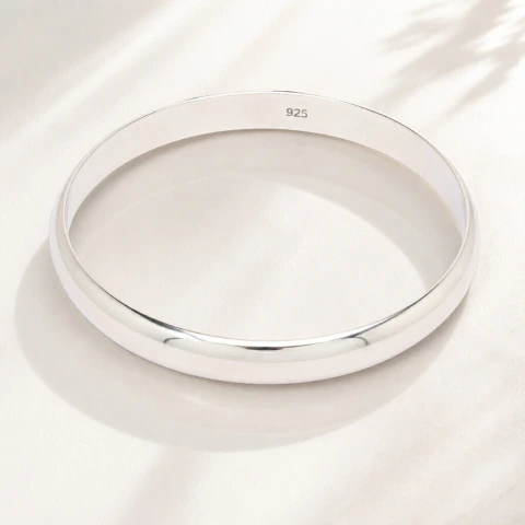 Pulsera Esclava De Plata 925 Ancho 9 Mm Con Grabado Por Dentro