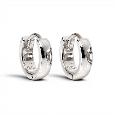 Aros Argollas Mini Sin Piedras De Plata 925 (lar36)