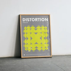 Cuadro Gráfica Brutalista Distortion | Arte tipográfico - comprar online