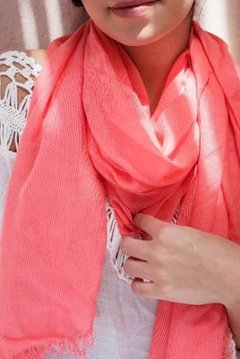 Pashmina Viscosa Coral - comprar online