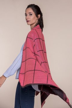 PASHMINA BIFAZ DAMERO TOPO FUCSIA