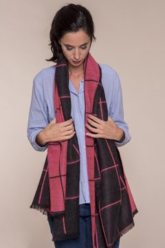 PASHMINA BIFAZ DAMERO TOPO FUCSIA en internet