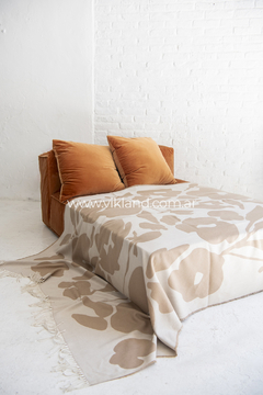MANTA BOUQUET BEIGE - tienda online