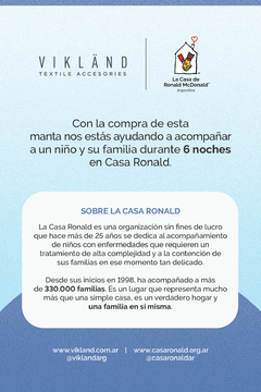 MANTA AQUILES - A BENEFICIO CASA RONALD - tienda online