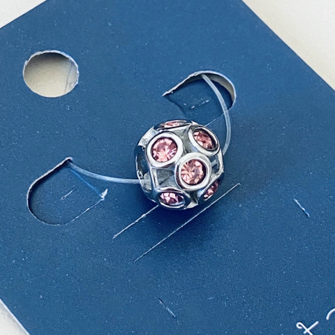 Berloque de Bolinha com Pedras em Aço | Pistache Acessórios