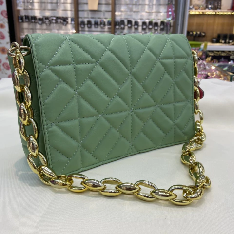 Bolsa Lateral com Alça Dourada | Pistache Acessórios