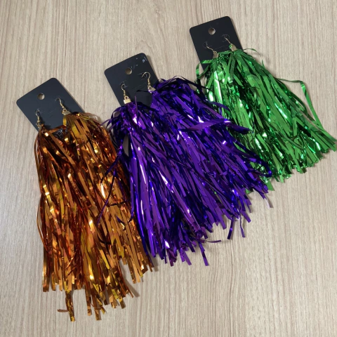 Brinco de Fita Brilhante Folheado a Ouro