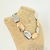 Colar Choker Orgânico Prata e Dourado com Brinco