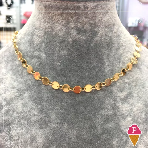 Gargantilha Choker de Plaquinhas Folheado a Ouro | Pistache Acessórios
