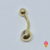 Piercing Umbigo Folheado a Ouro com 2 pedras