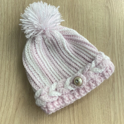 Gorro Infantil com Pérola | Pistache Acessórios