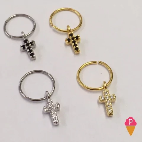 Piercing Argola com Cruz Pendurada | Pistache Acessórios