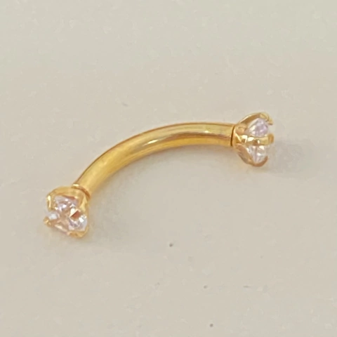 Piercing Sobrancelha Curvo com Pedra | Pistache Acessórios