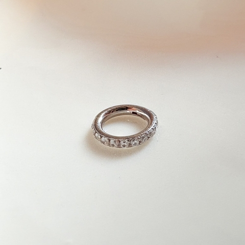 Piercing Segmento de Argola de Aço com Pedras Zircônia