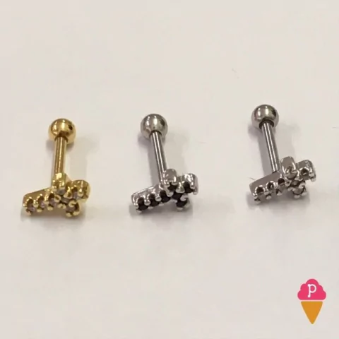 Piercing Tragus Cartilagem Cruz Folheado a Ouro | Pistache Acessórios