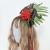 Presilha Tiara com Leopardo Brilhante e Flor Vermelha para Festa Fantasia